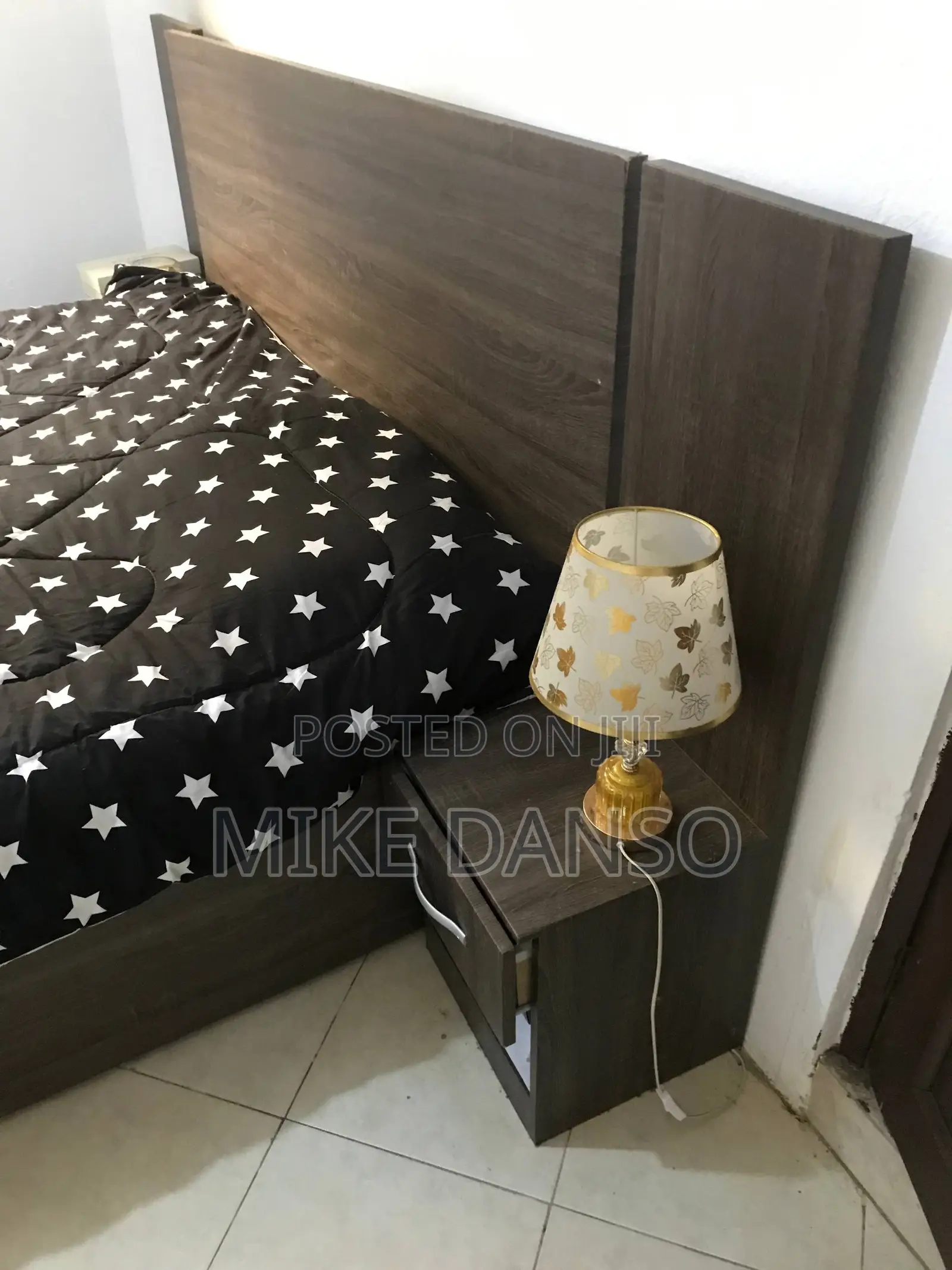 Elegant Dark Wood Bed Frame
