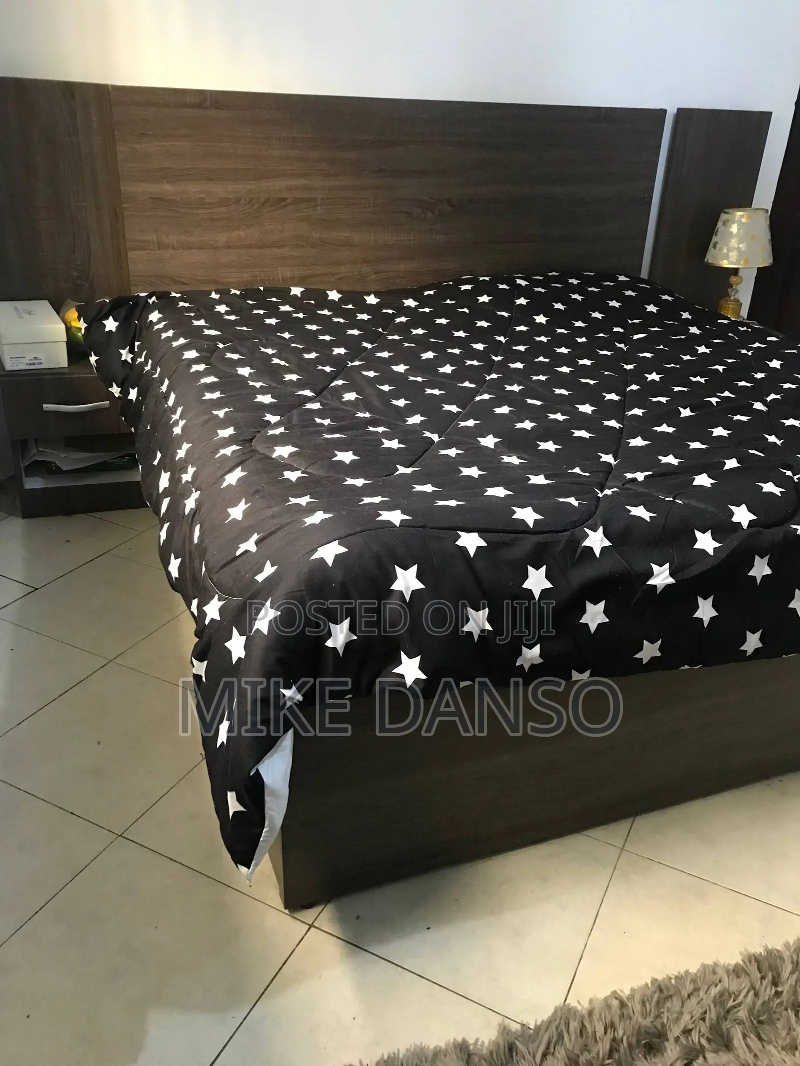 Elegant Dark Wood Bed Frame