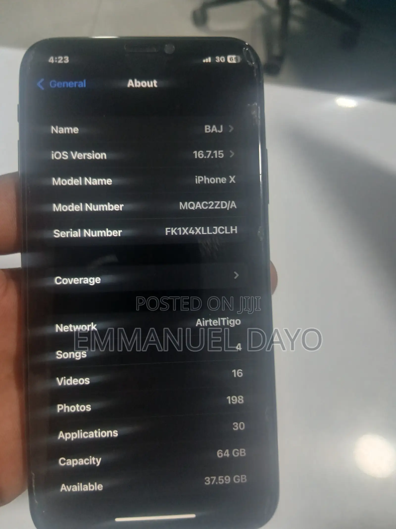 Apple iPhone X 64 GB Black
