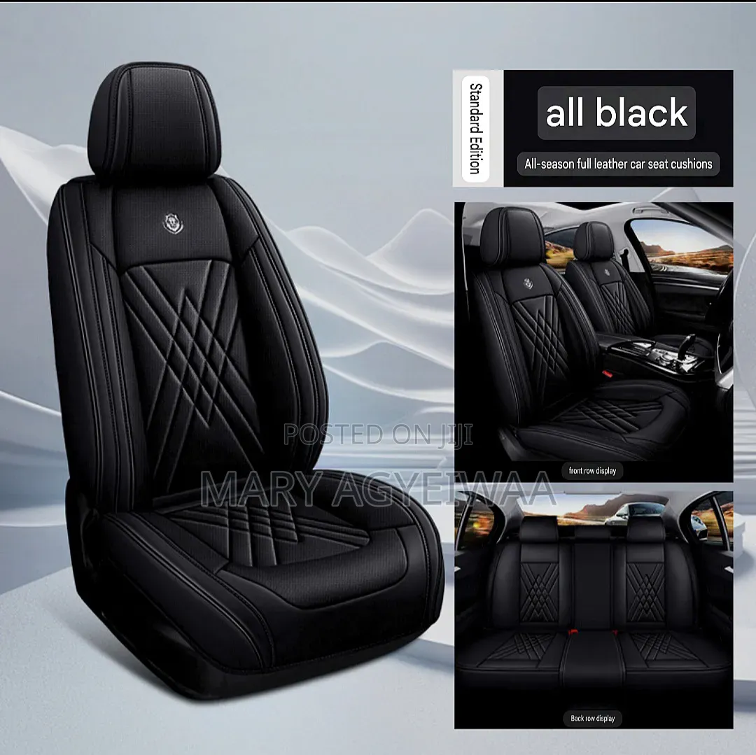 Premium Leather 5-Seater Car Seat Cover Set + Steering Cover