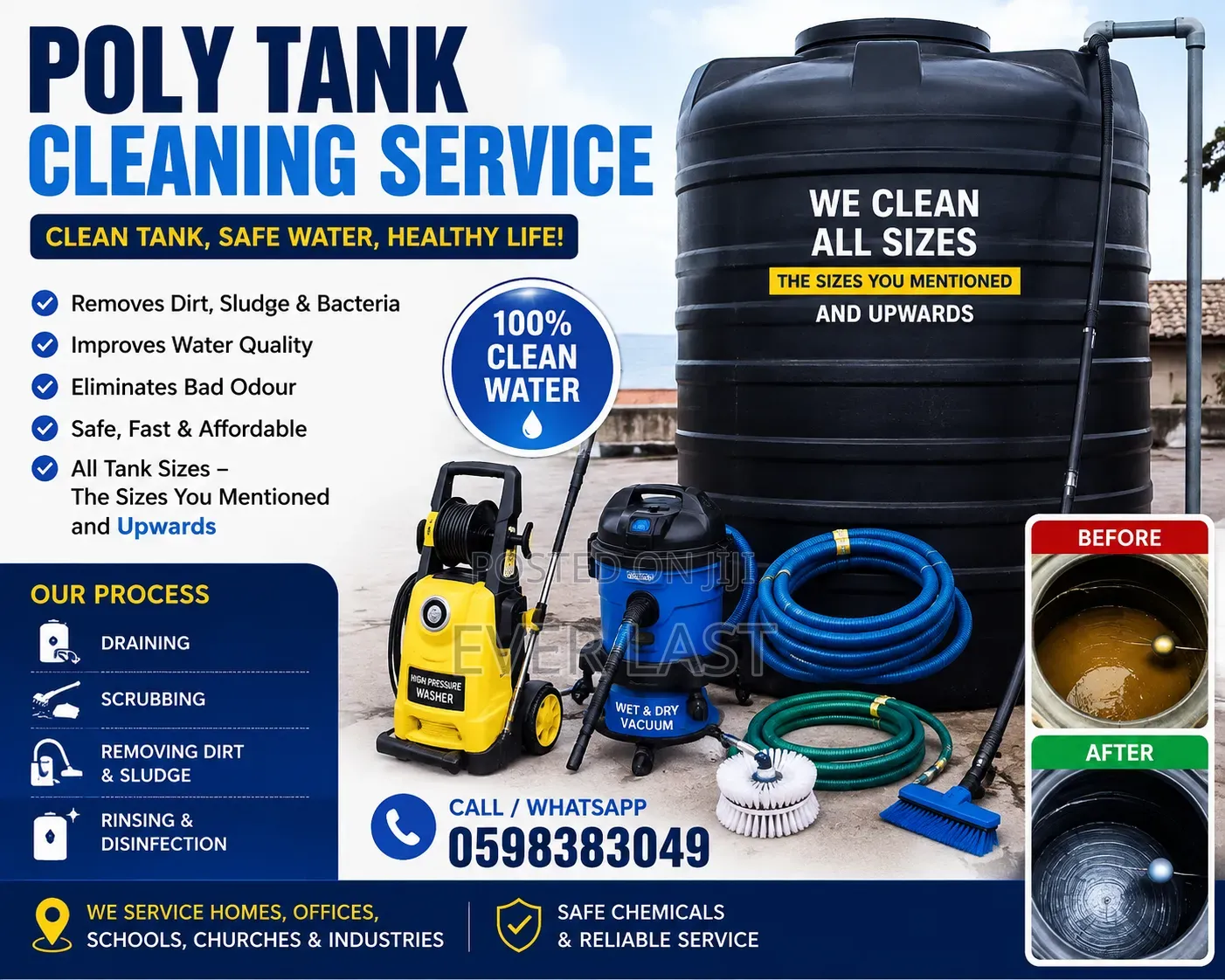Professional Poly Water Tank Cleaning – All Sizes
