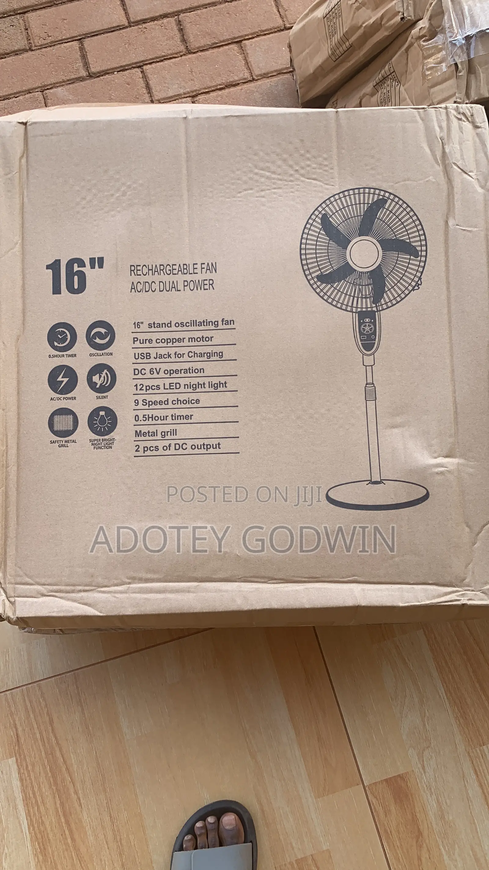 16inch Solar Standing Fan