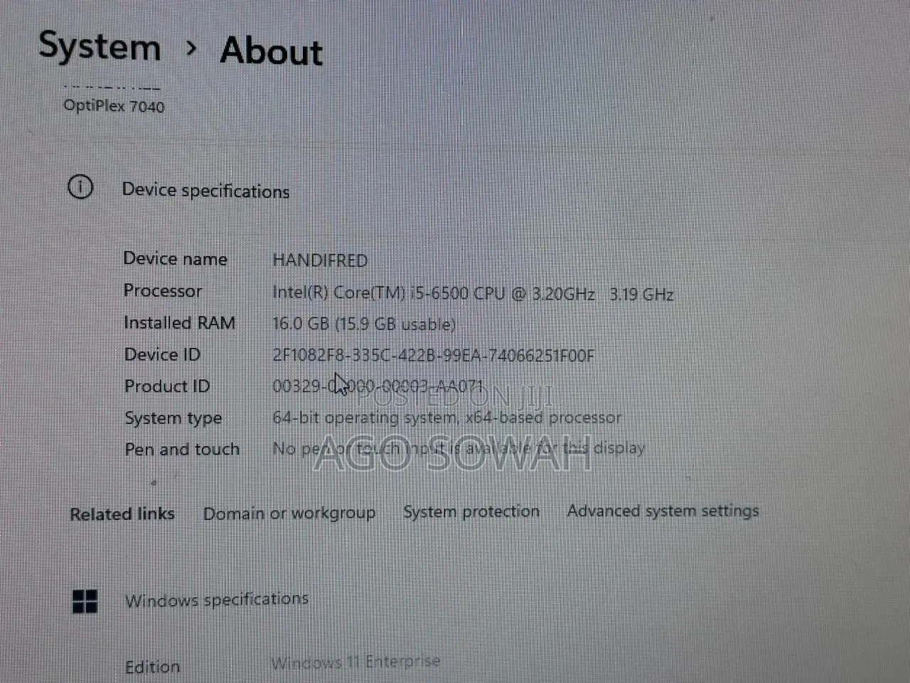 Desktop Computer Dell OptiPlex 7040 16GB Intel Core i5 SSD 256GB