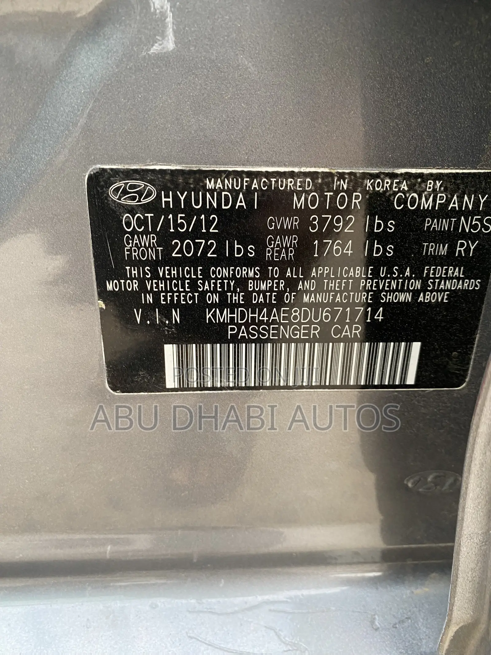 Hyundai Elantra Limited Sedan FWD (1.8L 4cyl 6A) 2016 Silver