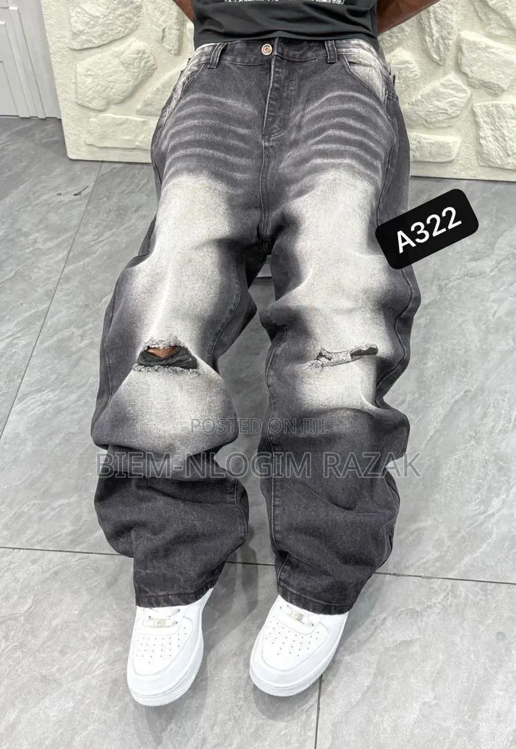 High Quality Diamond Stones Chrome Heart Baggy Jeans