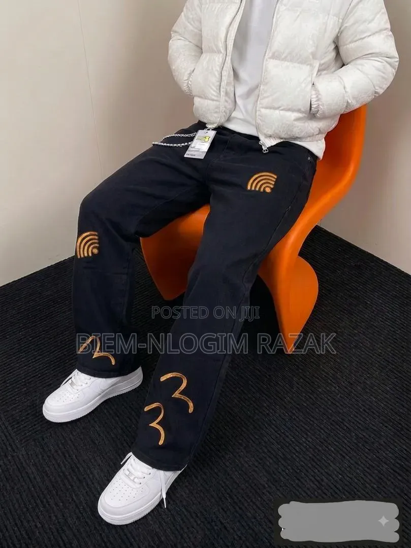 High Quality Diamond Stones Chrome Heart Baggy Jeans