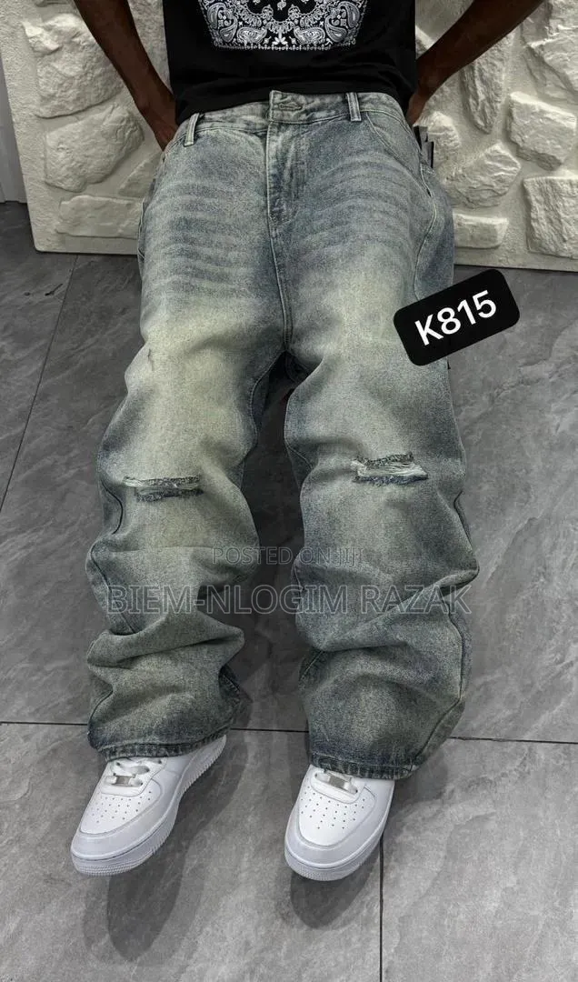 High Quality Diamond Stones Chrome Heart Baggy Jeans