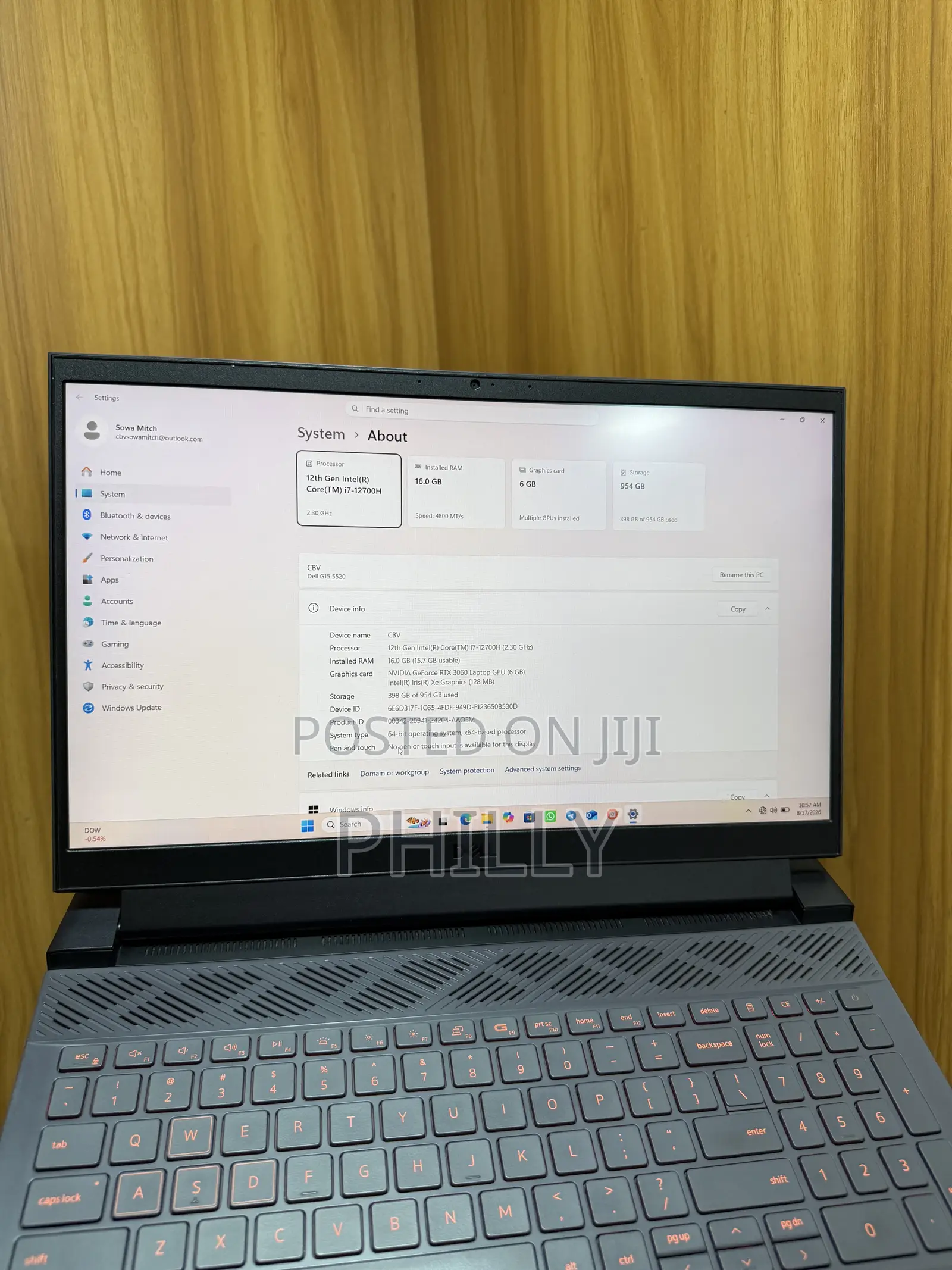 Laptop Dell G15 5520 16GB Intel Core i7 SSD 1T