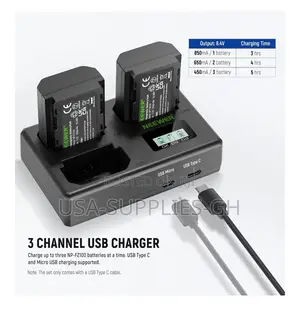 NEEWER 3 Pack 2280mAh Sony NP-FZ100 Battery With Charger From Usa
