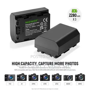 NEEWER 3 Pack 2280mAh Sony NP-FZ100 Battery With Charger From Usa
