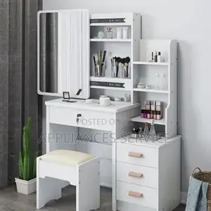 Durable Dresser With Dressing Mirror and Chair