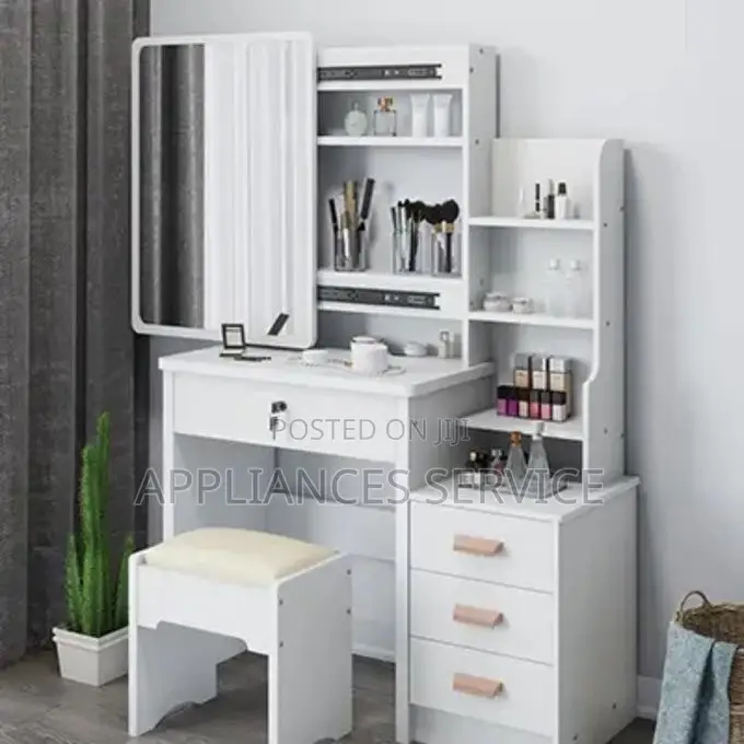 Durable Dresser With Dressing Mirror and Chair