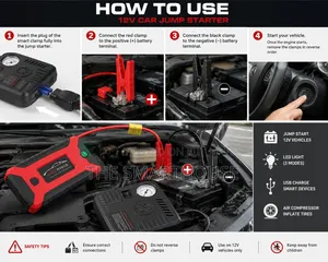 Smart Battery Car Jumper Starter With Tire Inflator