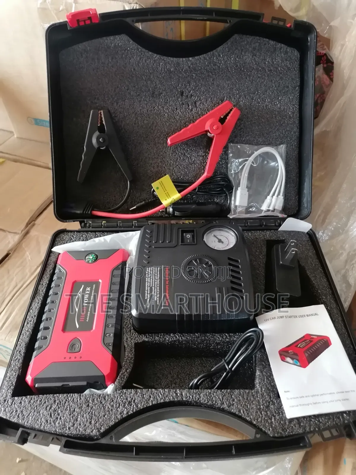 Smart Battery Car Jumper Starter With Tire Inflator