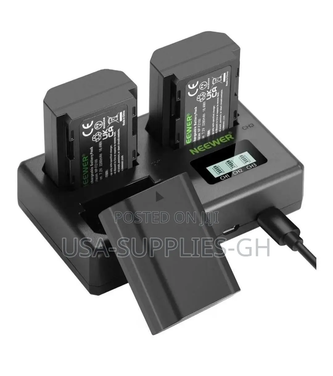 NEEWER 3 Pack 2280mAh Sony NP-FZ100 Battery With Charger From Usa