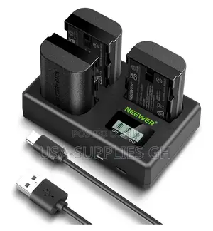 Neewer 3pk 2200mah Canon Lp-E6p/Lp-E6nh /Lp-E6n Battery/Charger Fr Usa