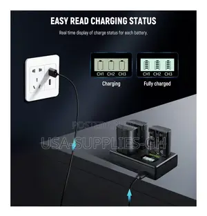 Neewer 3pk 2200mah Canon Lp-E6p/Lp-E6nh /Lp-E6n Battery/Charger Fr Usa
