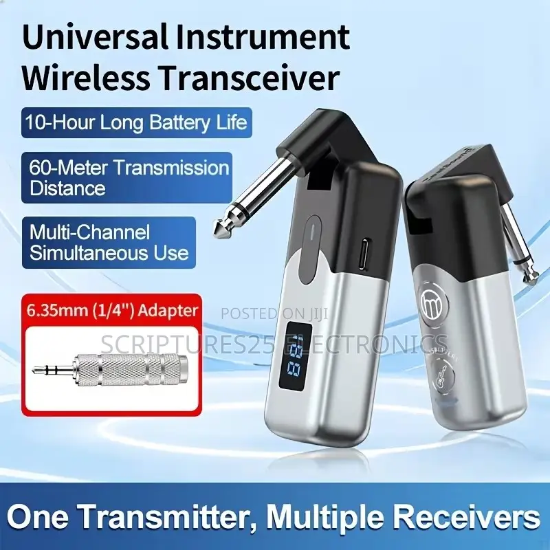Wireless Guitar System/Wireless Jack With Battery Level Display