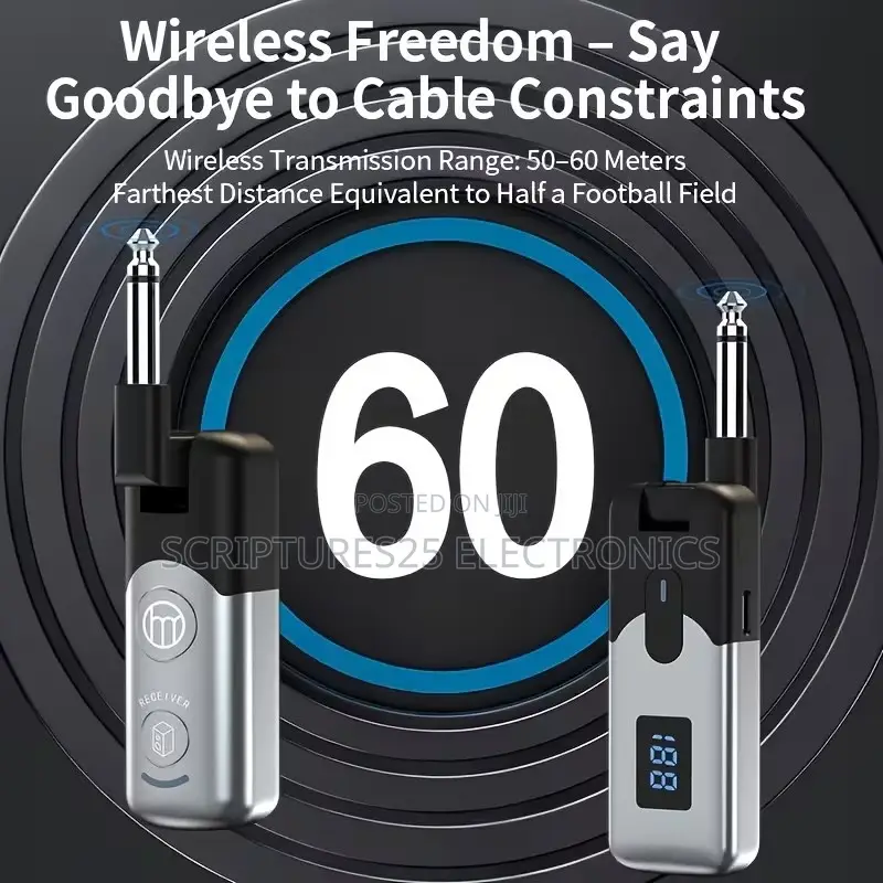 Wireless Guitar System/Wireless Jack With Battery Level Display