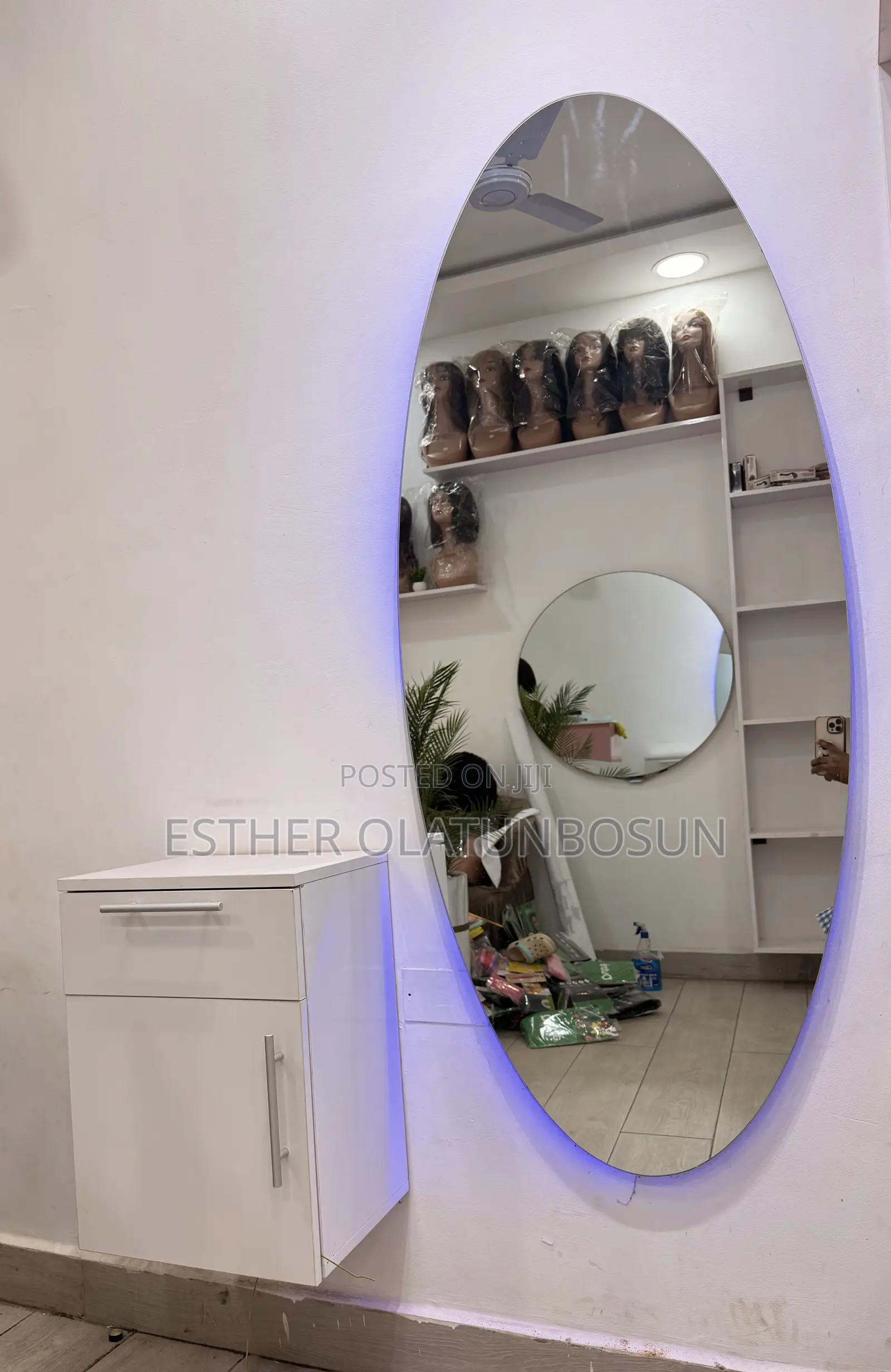 Salon Mirror and Side Drawer
