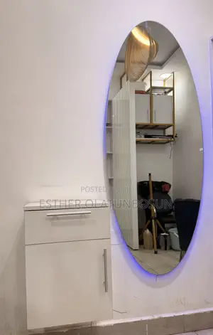 Salon Mirror and Side Drawer