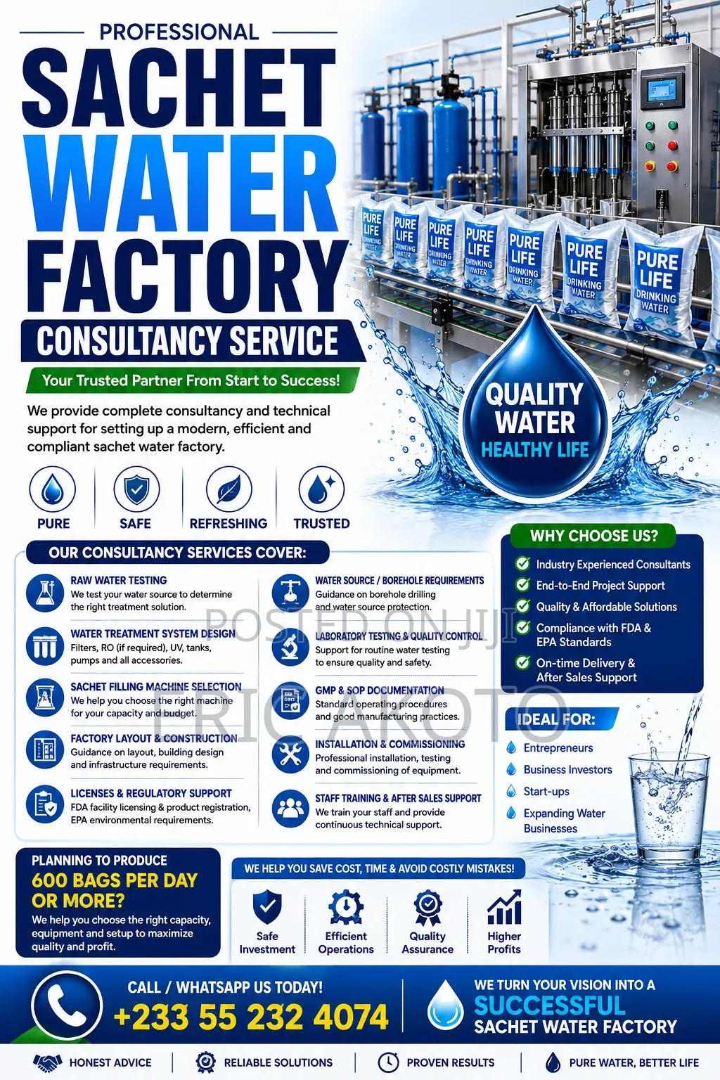 Professional Water Factory Consultation