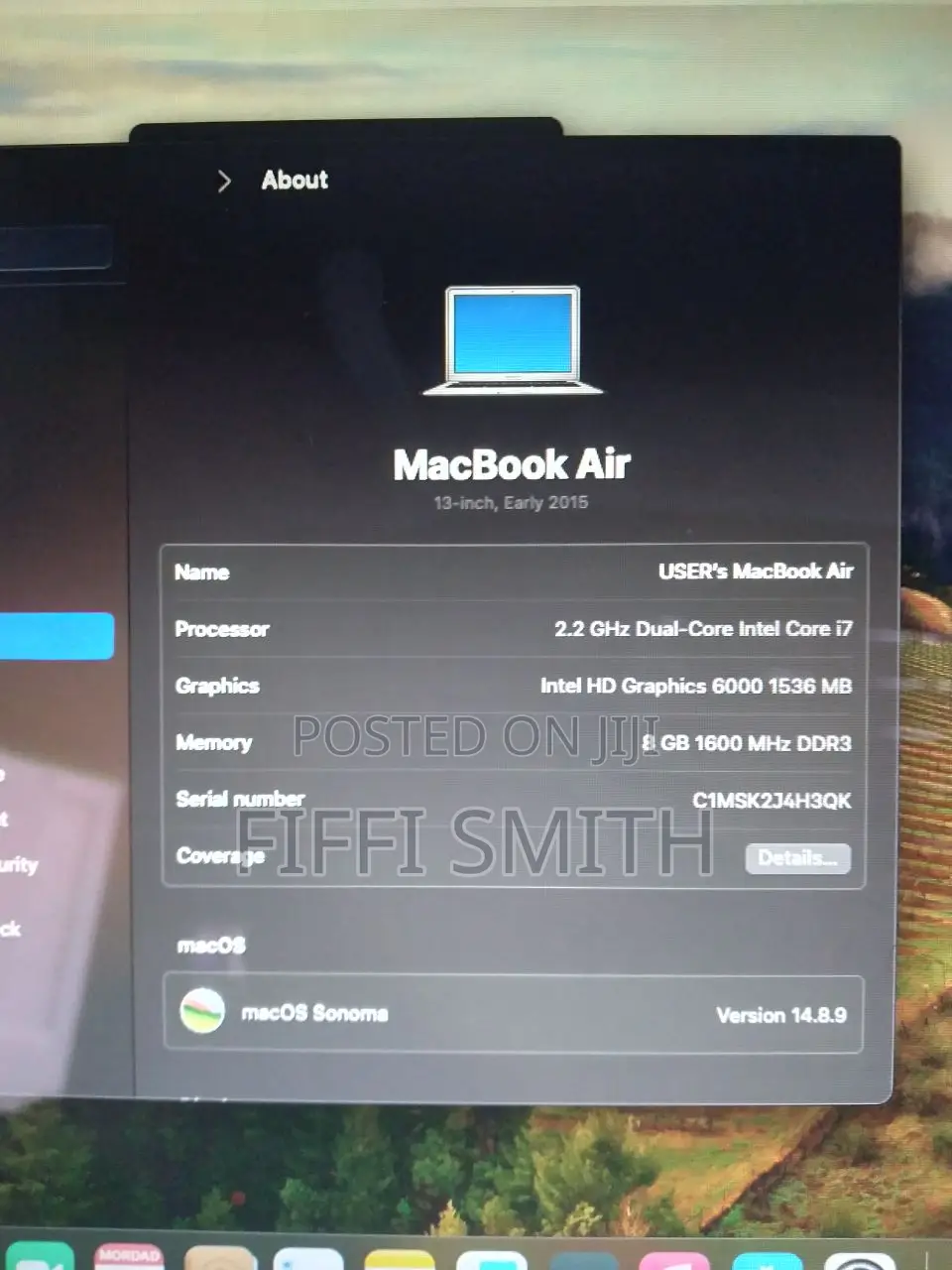 Laptop Apple MacBook Air 8GB Intel Core i7 SSD 500GB
