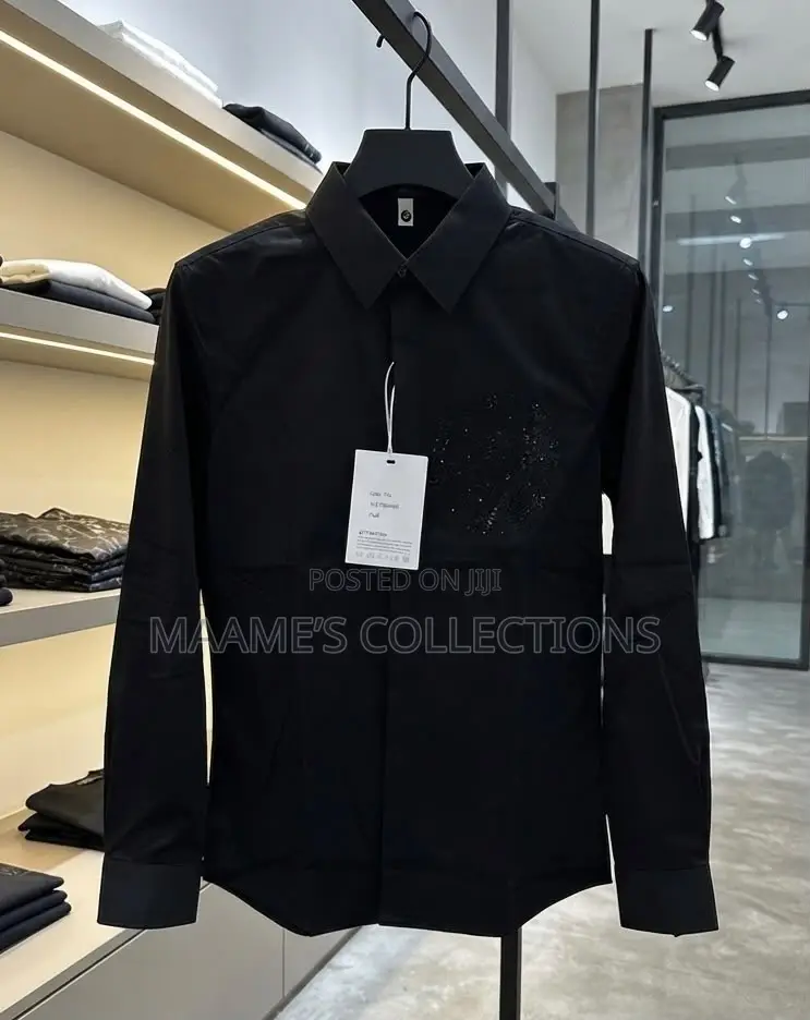 Men’s Luxury Rhinestone Long Sleeve Shirt
