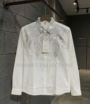Men’s Luxury Rhinestone Long Sleeve Shirt