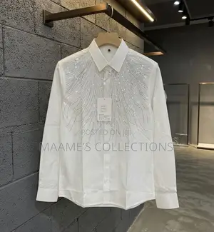 Men’s Luxury Rhinestone Long Sleeve Shirt