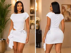 Elegant White Two-Piece Skirt Set