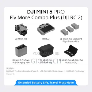 Dji Mini 5 Pro Fly More Combo Plus (Dji Rc2) Drone