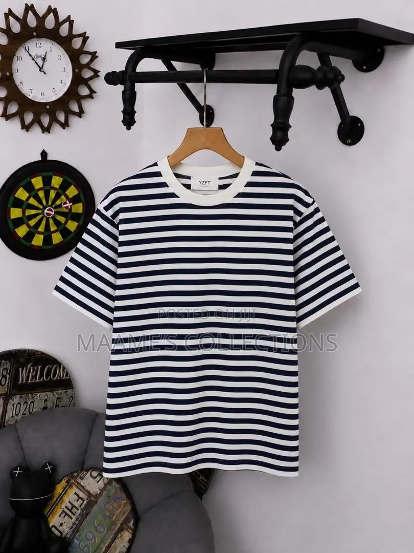 Men’s Stylish Striped Crew-Neck T-Shirts