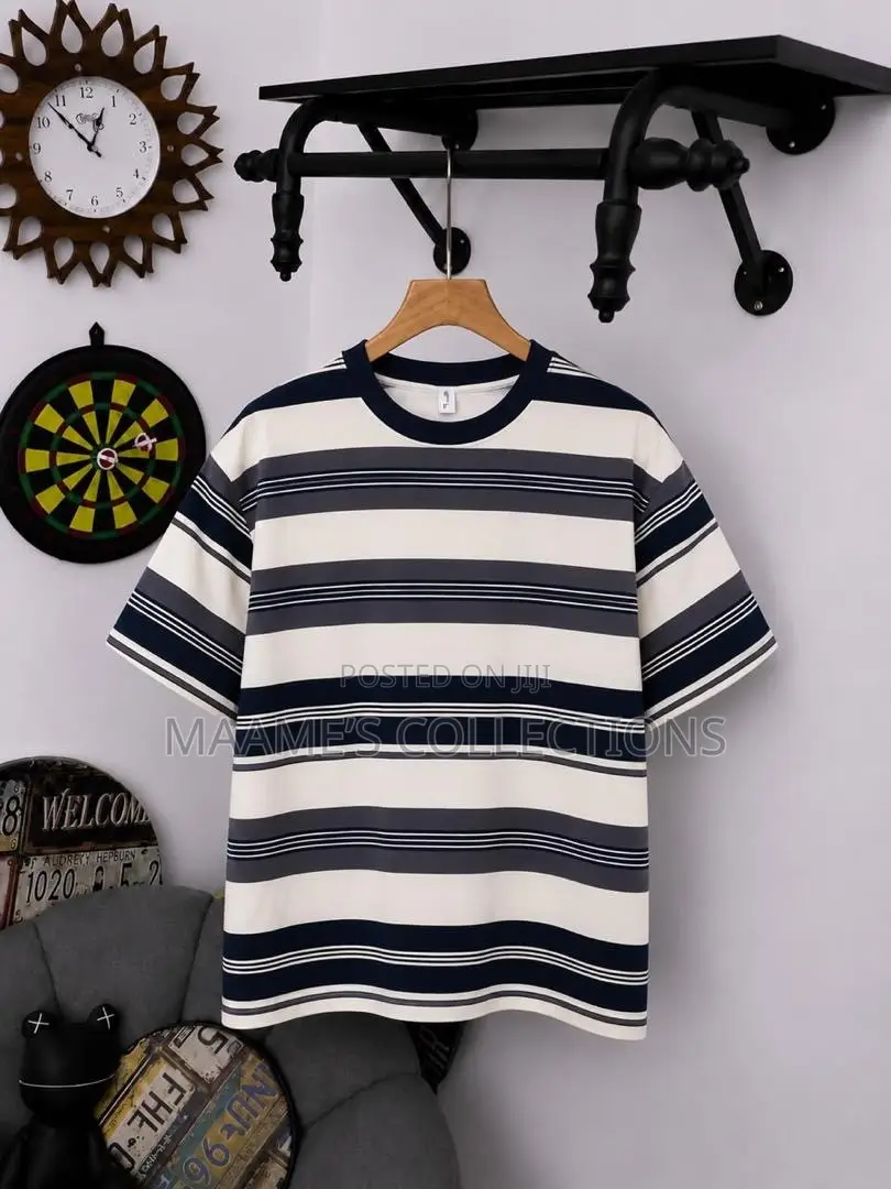 Men’s Stylish Striped Crew-Neck T-Shirts