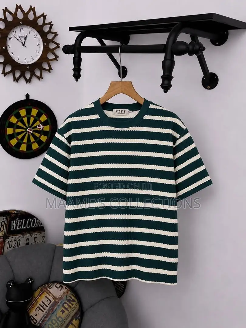 Men’s Stylish Striped Crew-Neck T-Shirts