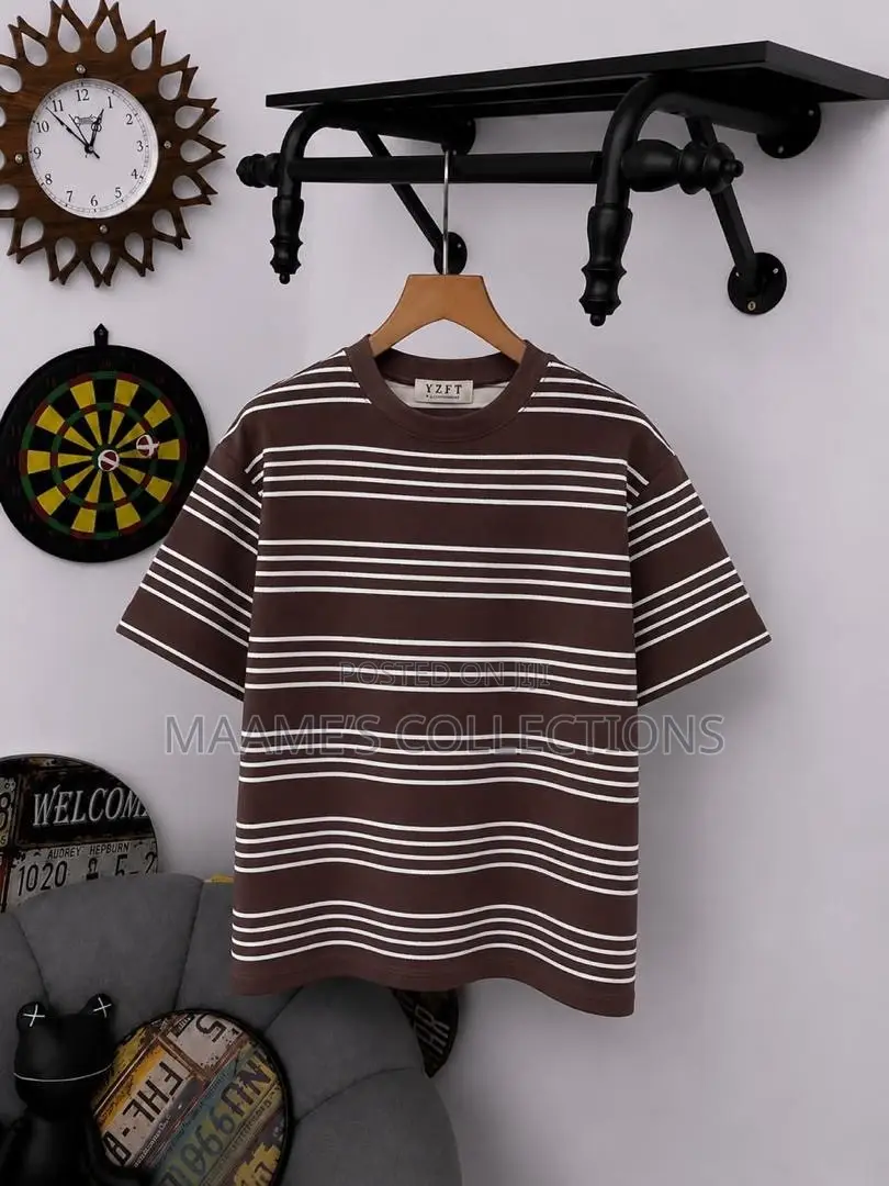 Men’s Stylish Striped Crew-Neck T-Shirts