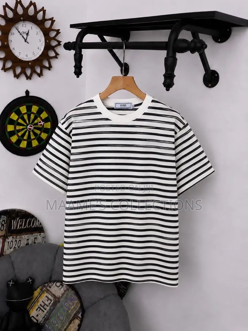 Men’s Stylish Striped Crew-Neck T-Shirts