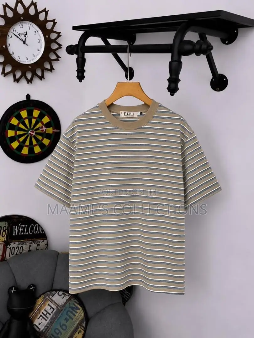 Men’s Stylish Striped Crew-Neck T-Shirts