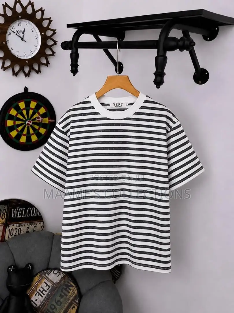 Trendy Men’s Striped Casual Tee