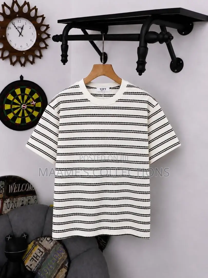 Trendy Men’s Striped Casual Tee