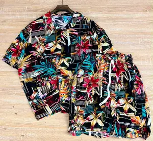 Men'S Summer Short Sleeve Shirt and Shorts Set