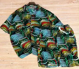 Men'S Summer Short Sleeve Shirt and Shorts Set