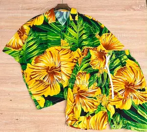 Men'S Summer Short Sleeve Shirt and Shorts Set