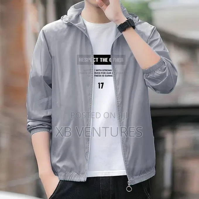 Hooded Sun Protection Jacket + Men Short Sleeve T-Shirt,