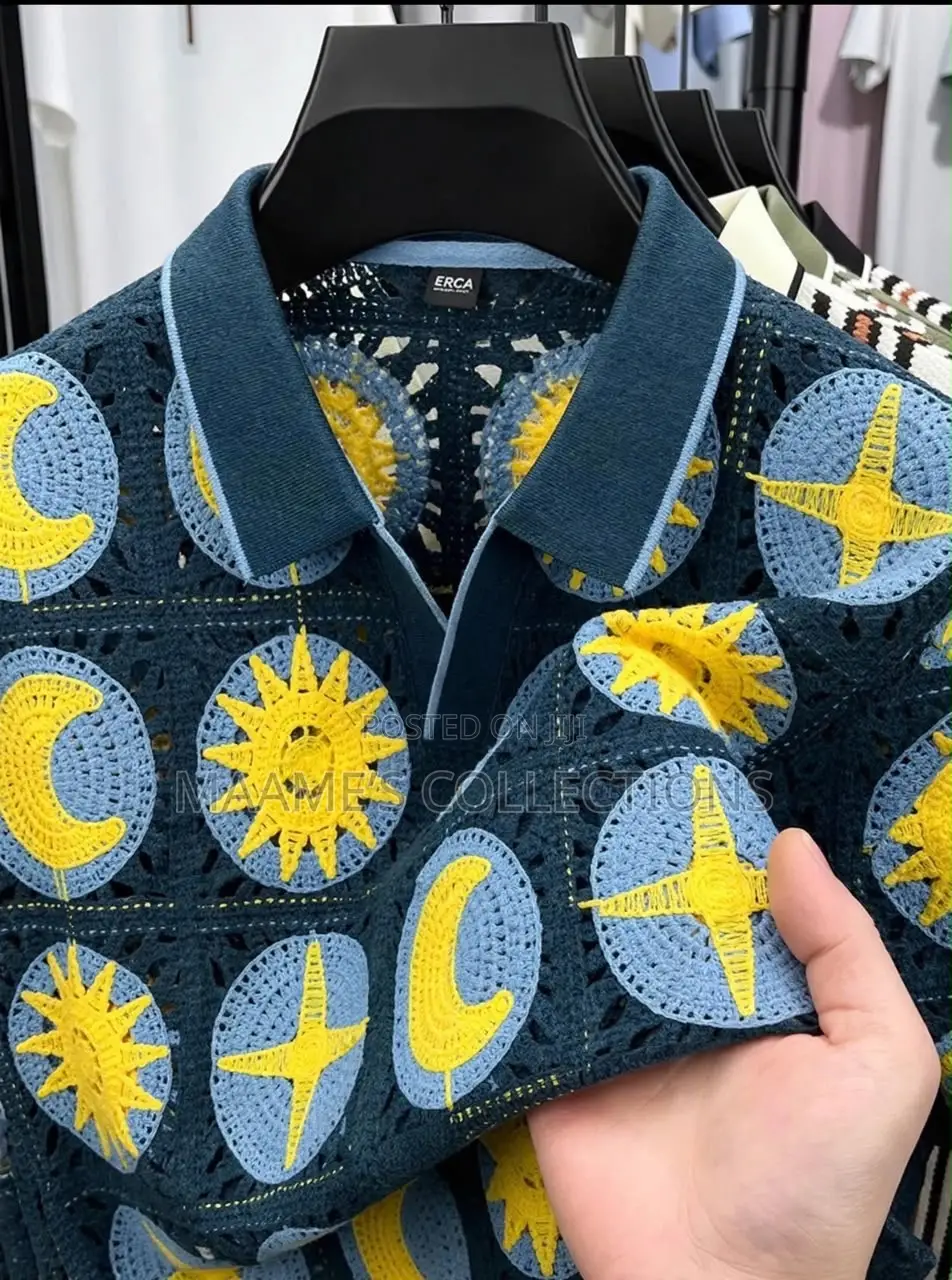Men’s Crochet Pattern Short Sleeve Shirt