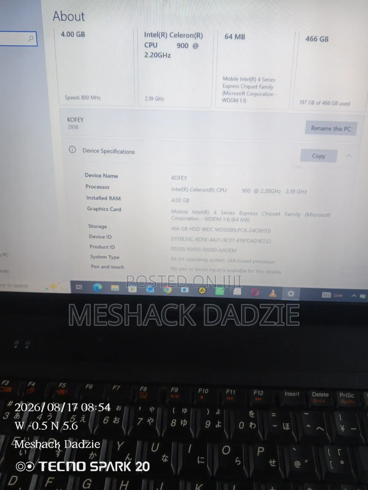Laptop Lenovo G550 4GB Intel HDD 500GB
