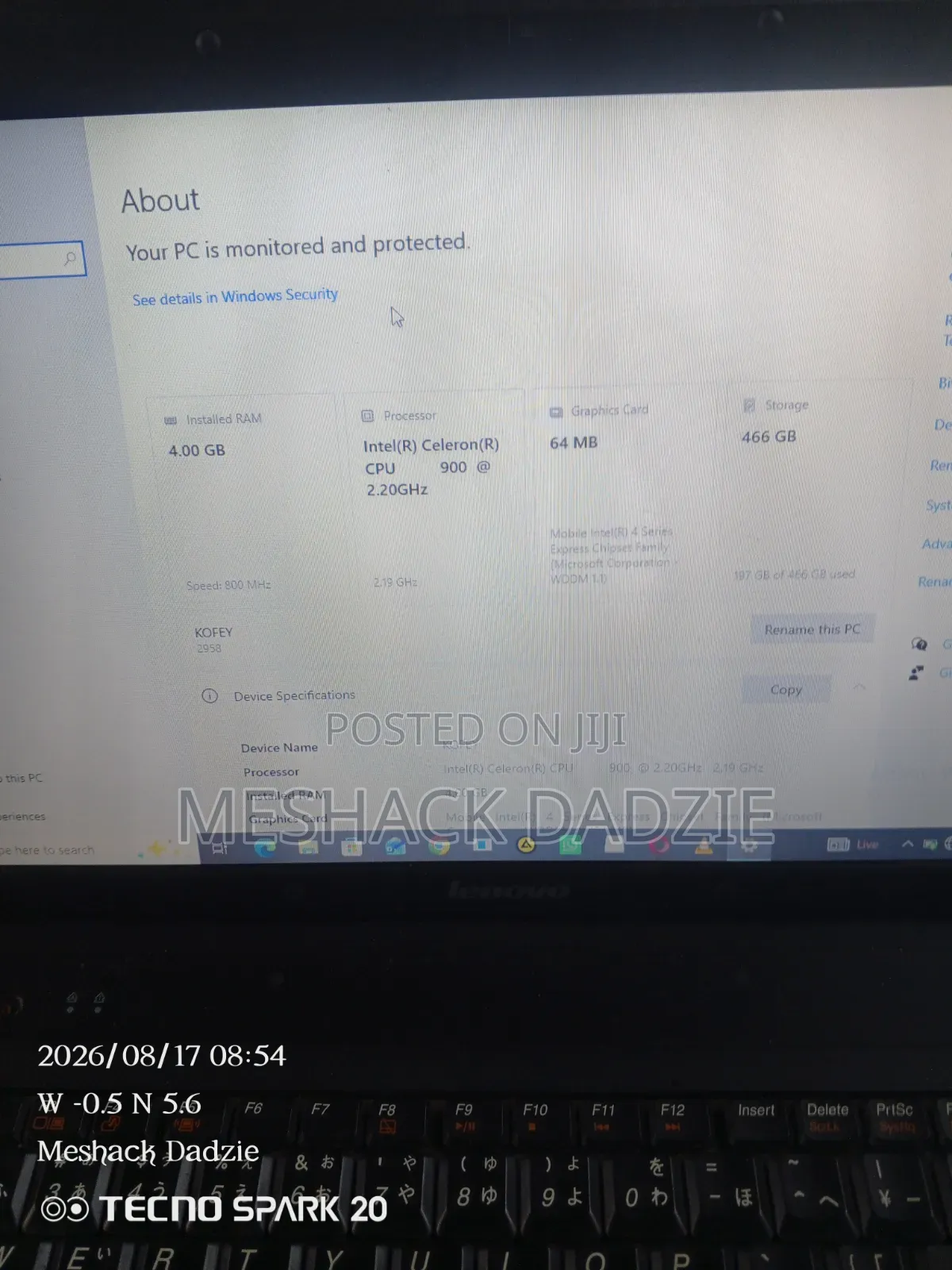 Laptop Lenovo G550 4GB Intel HDD 500GB