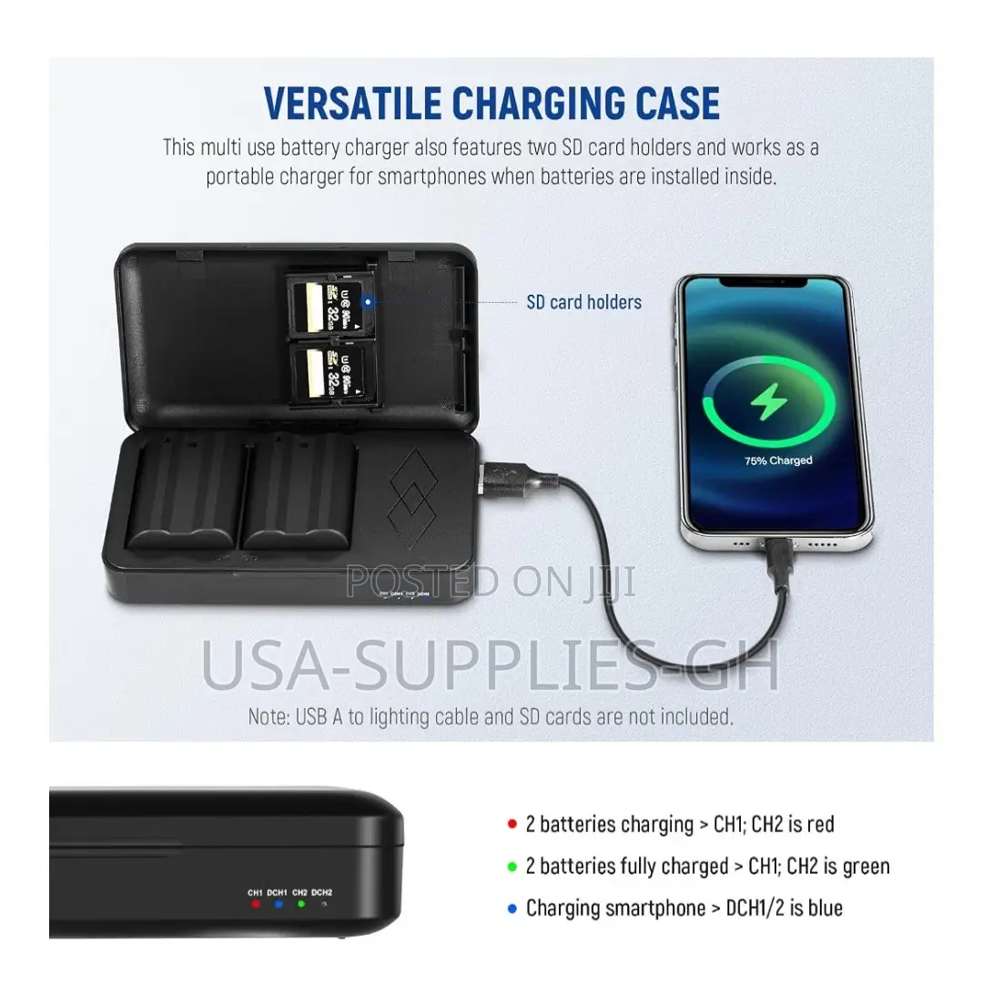 NEEWER 2pk 2400mAh Nikon EN-EL15c Batteries With Dual Charger From USA