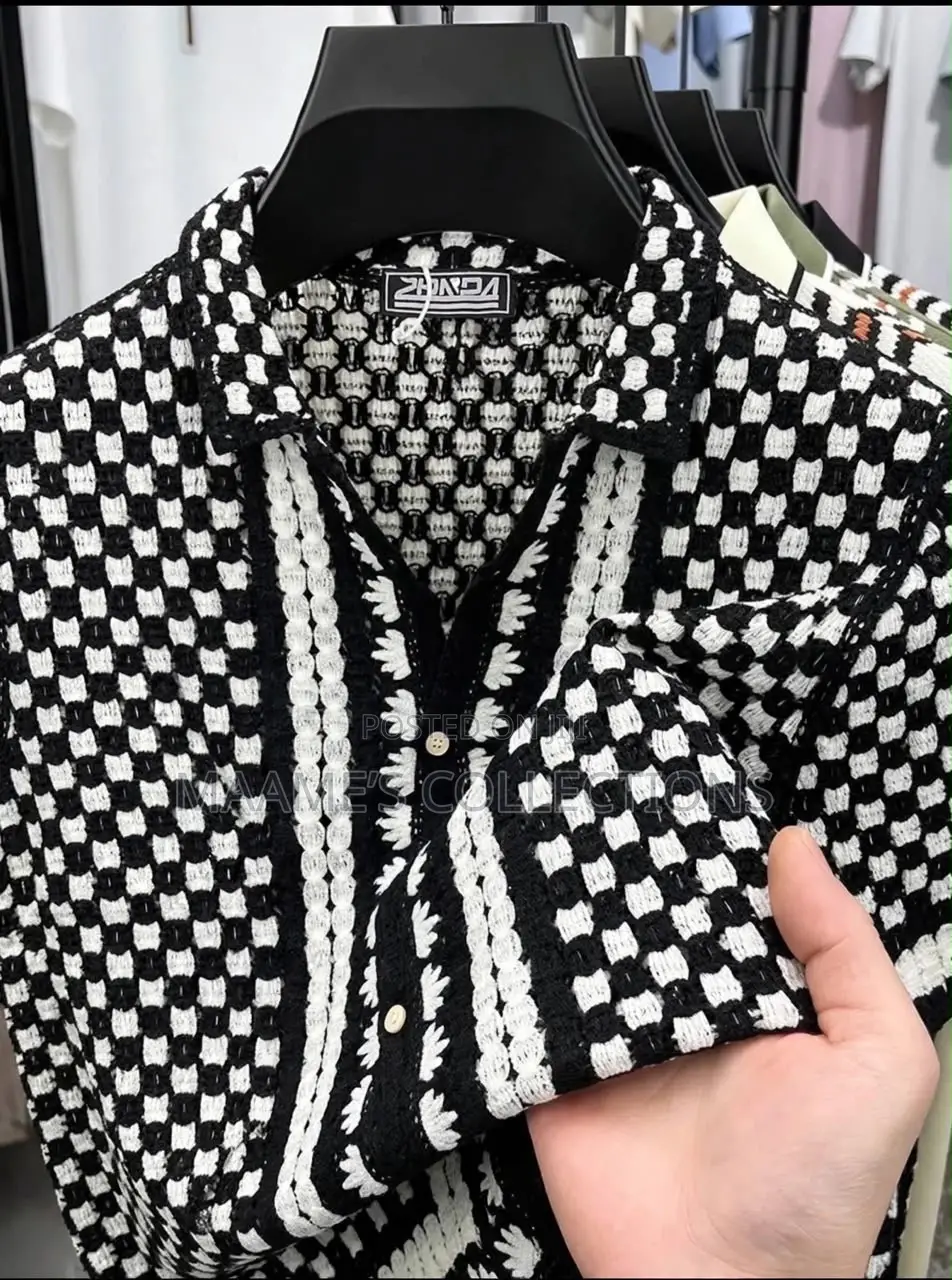 Men’s Premium Patchwork Crochet Shirt