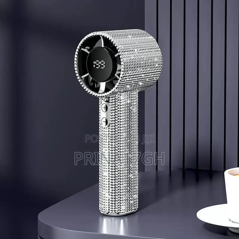 Luxury Rhinestone Handheld Rechargeable Fan